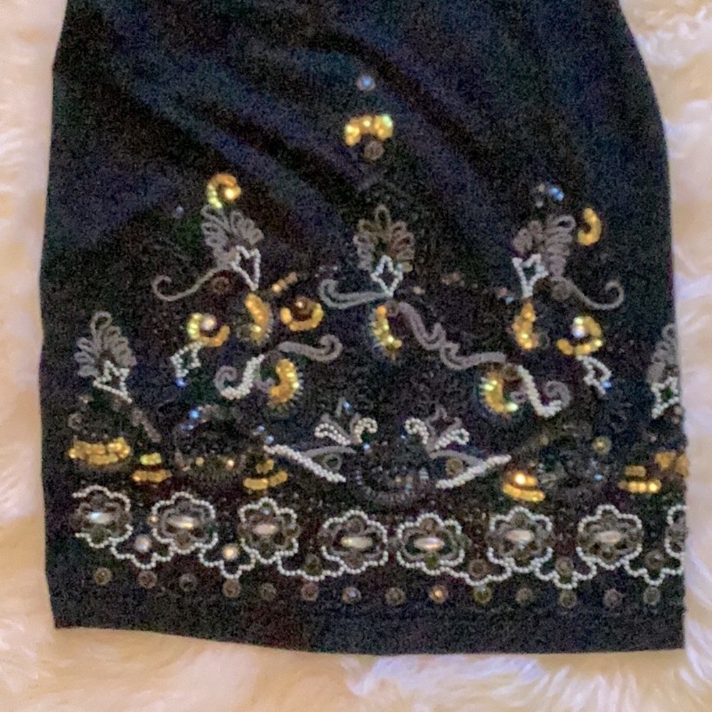 The Icing Vintage Black Sleeveless Dress w/ Fabulous Embellishments